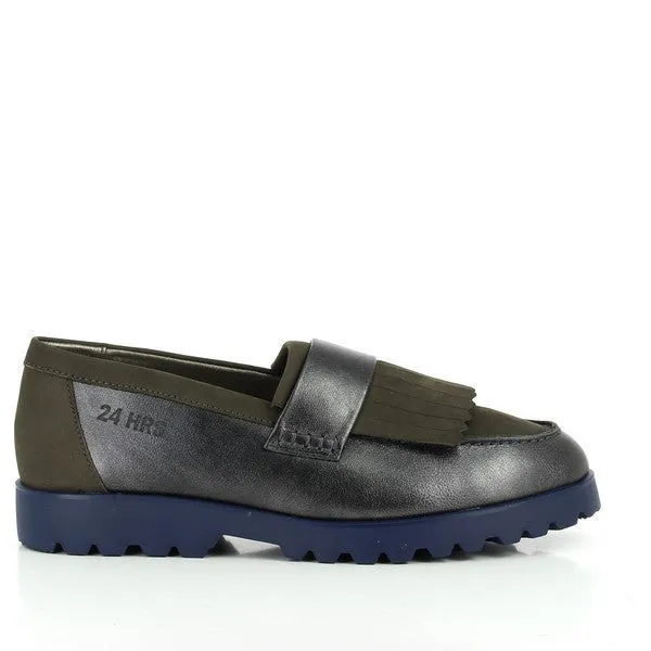24 Hrs 23087 Pewter Grey Loafers