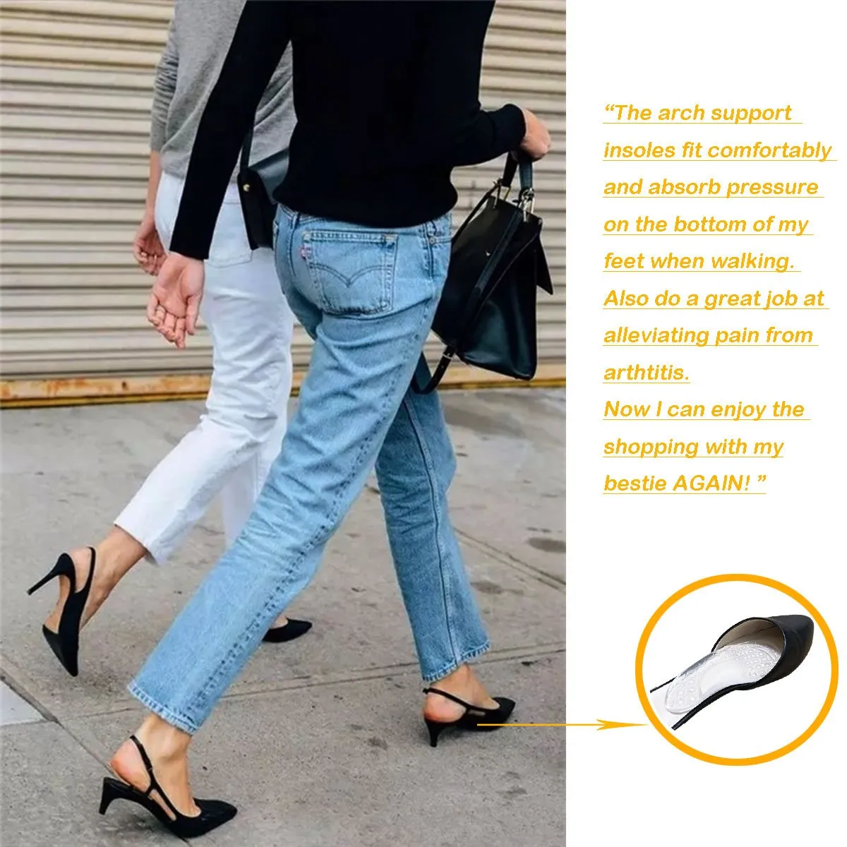 Arch Support for Flat Feet & Plantar Fasciitis, Gel Shoe Inserts Relieve Foot Pain for Women & Men (2 Pairs) (Transparent) Transparent