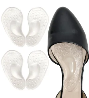 Arch Support for Flat Feet & Plantar Fasciitis, Gel Shoe Inserts Relieve Foot Pain for Women & Men (2 Pairs) (Transparent) Transparent