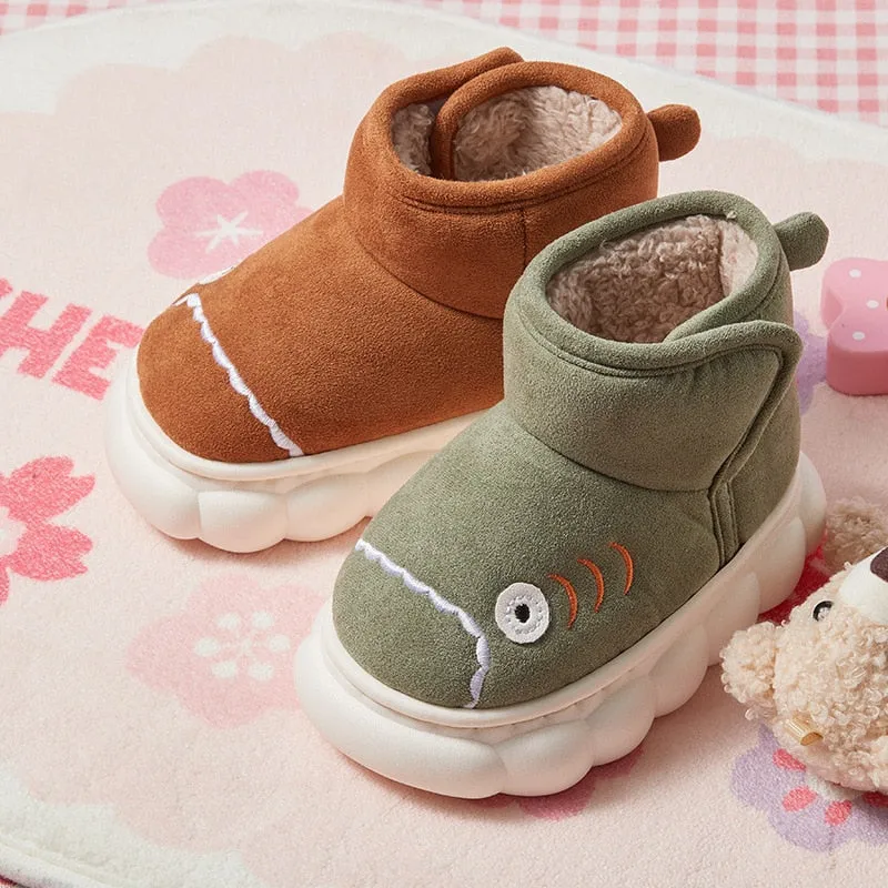 Baby Plush Snow Boots - Cute Shark