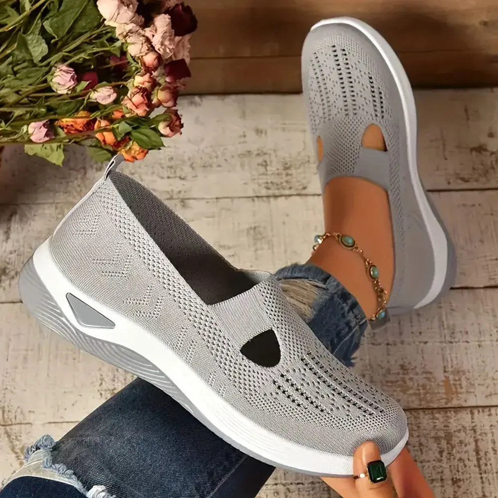 Betterthy Women's Slip-On Walking Shoes Comfort Breathable Plain Toe Casual Sneakers