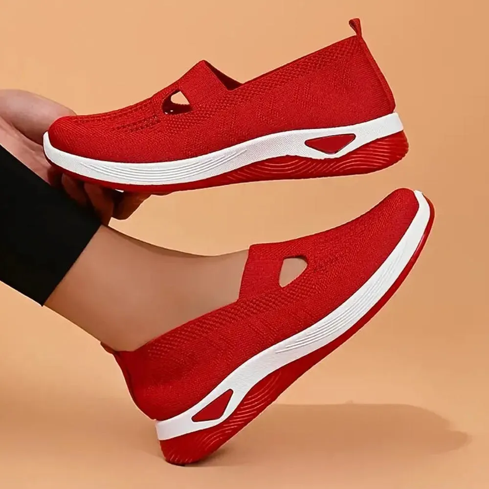 Betterthy Women's Slip-On Walking Shoes Comfort Breathable Plain Toe Casual Sneakers