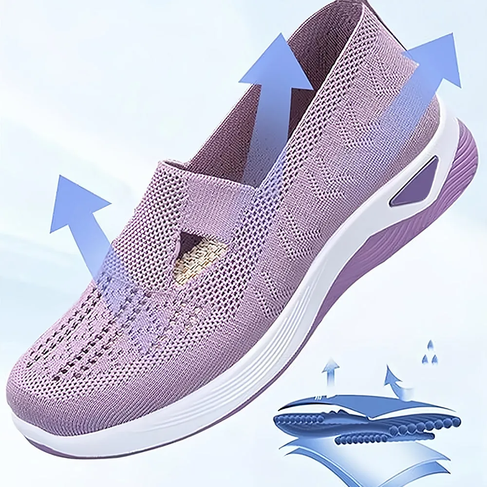Betterthy Women's Slip-On Walking Shoes Comfort Breathable Plain Toe Casual Sneakers
