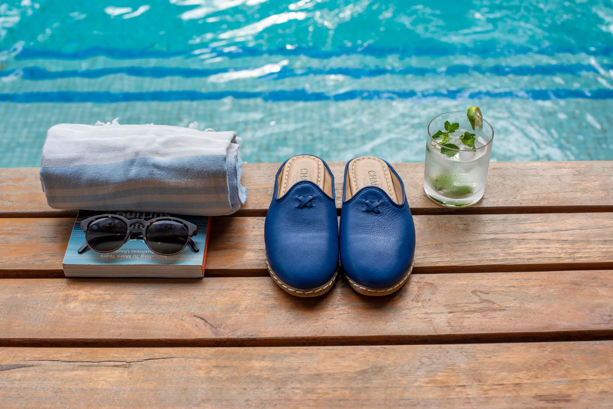 Cobalt Blue Mule Shoes