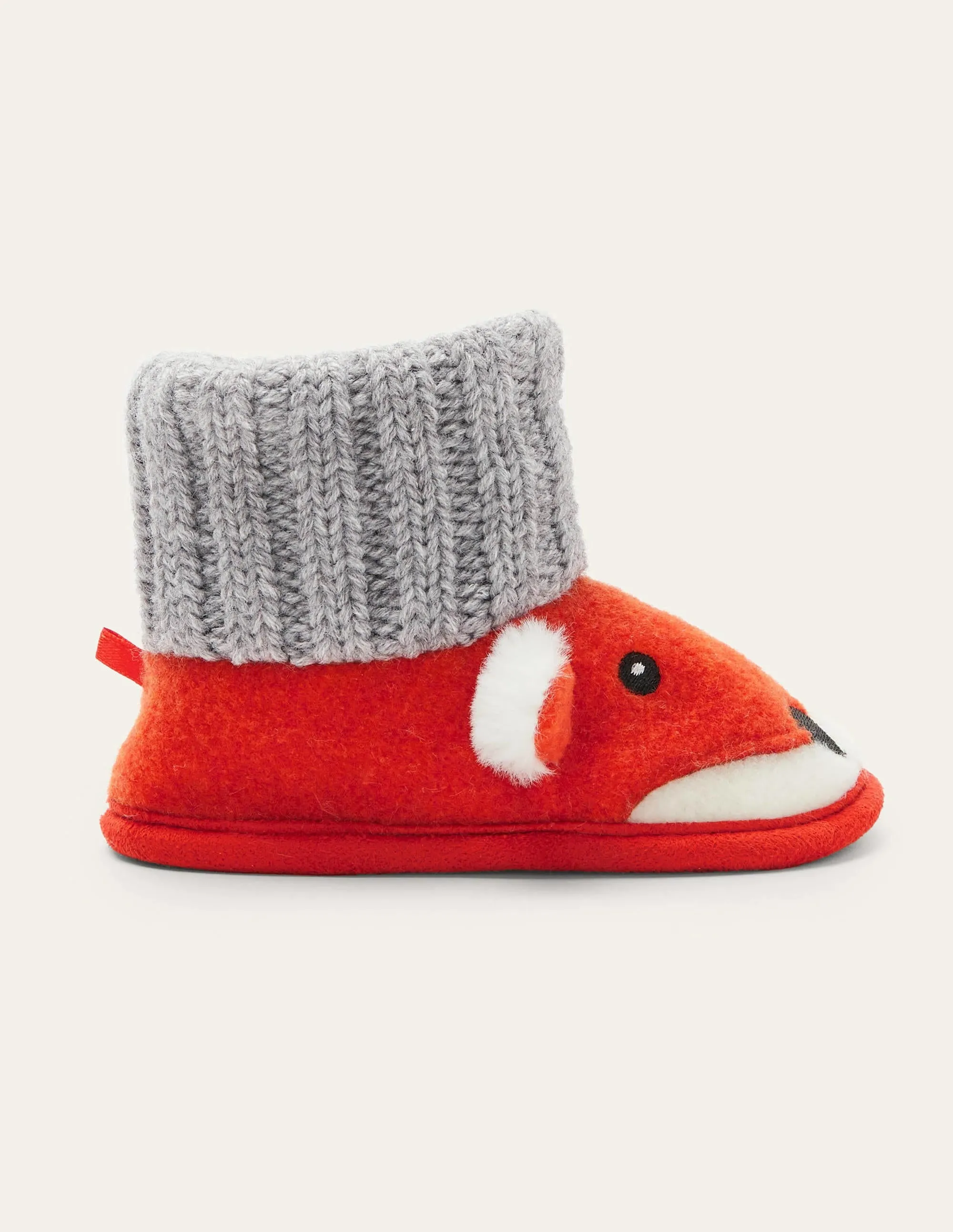 Fox Knitted Slipper Booties-Autumn Orange