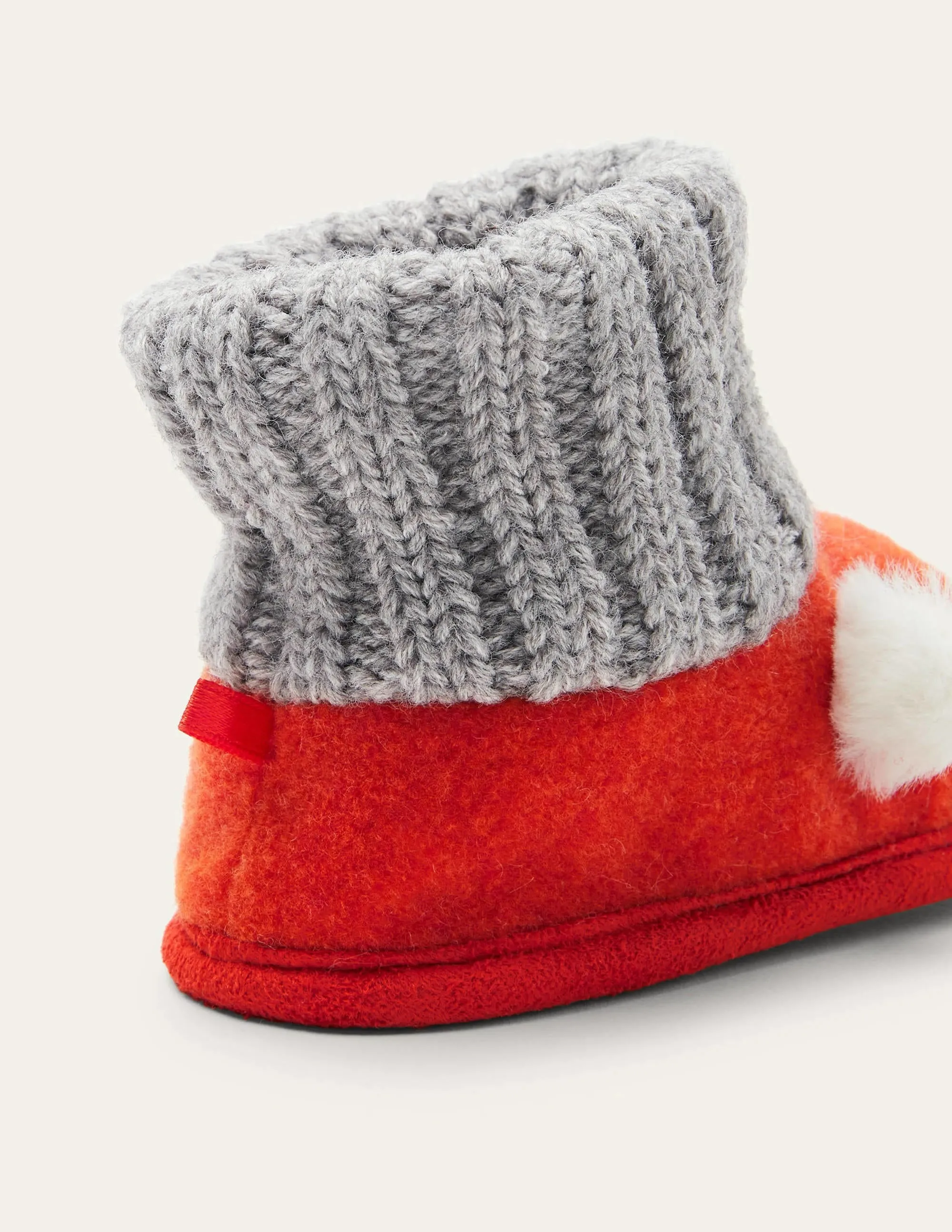 Fox Knitted Slipper Booties-Autumn Orange