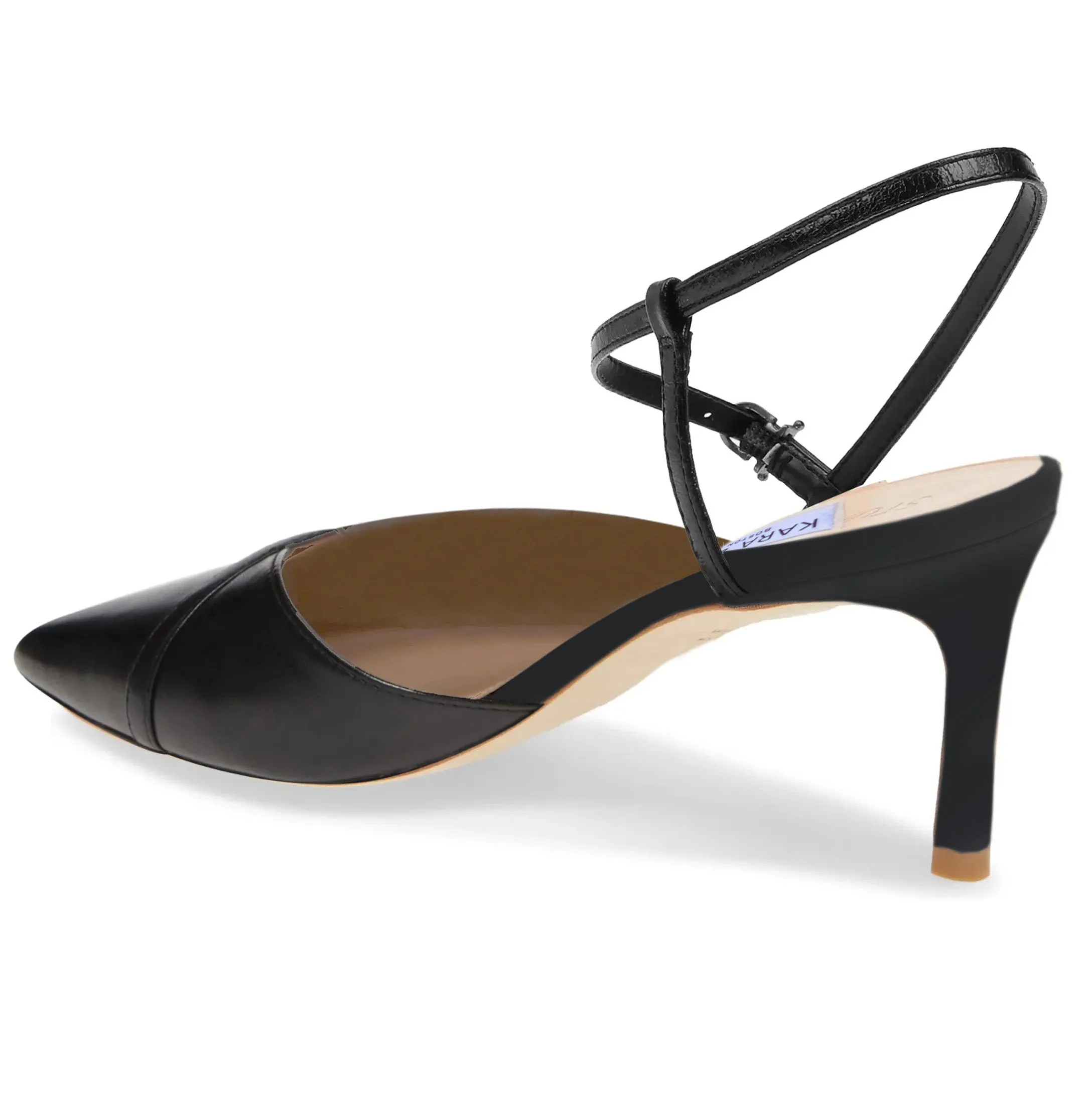 Kara Zini Handmade  Black Women's Black Leather Pumps
