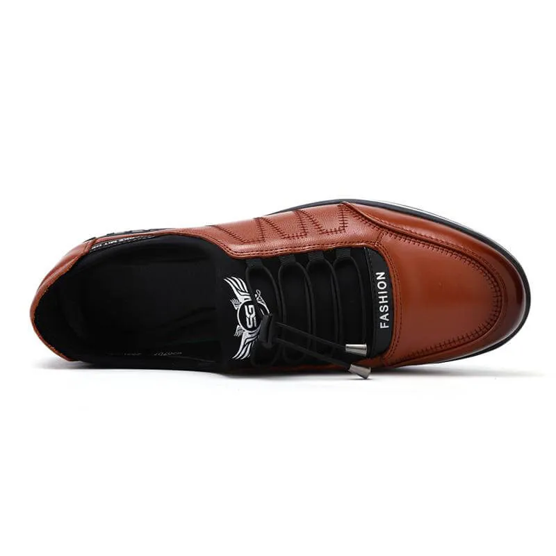 Mens Fashion Breathable Lace-up Leather Casual Shoes