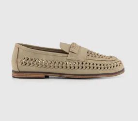 Mens Office Crown  Woven Loafers Stone