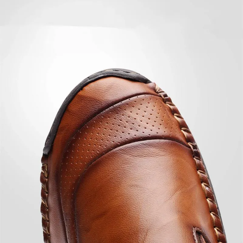 Men's Spring/Autumn Casual Leather Loafers | Plus Size