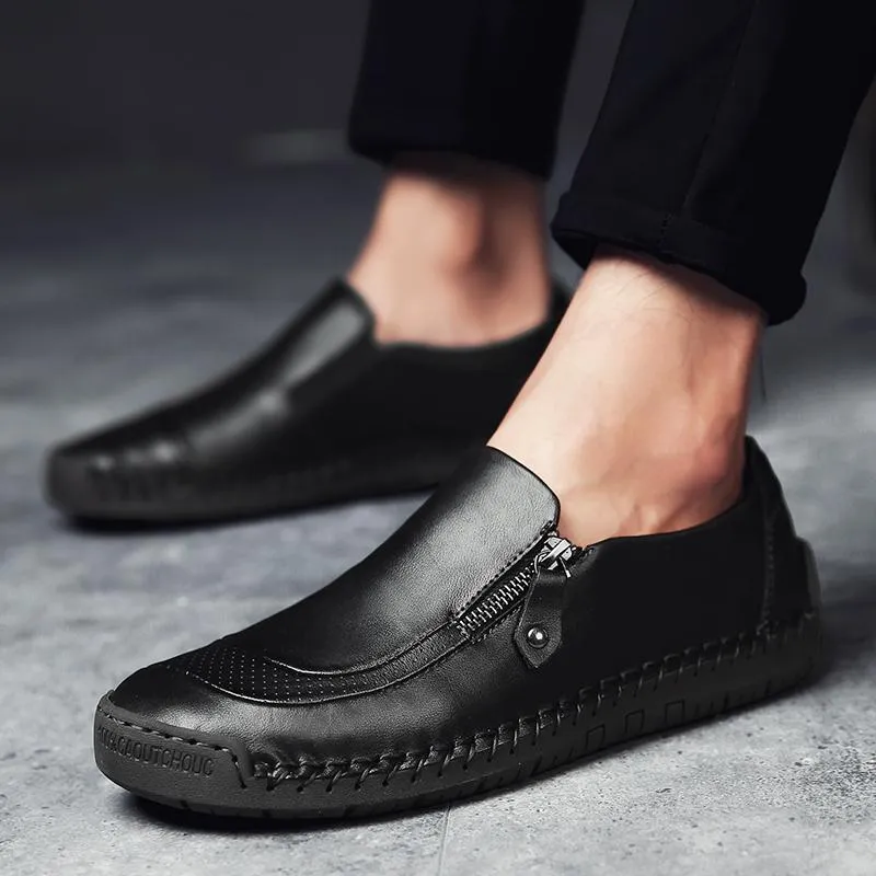 Men's Spring/Autumn Casual Leather Loafers | Plus Size