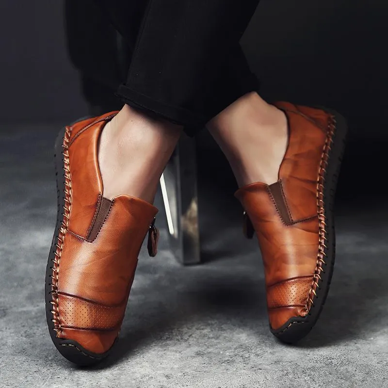 Men's Spring/Autumn Casual Leather Loafers | Plus Size