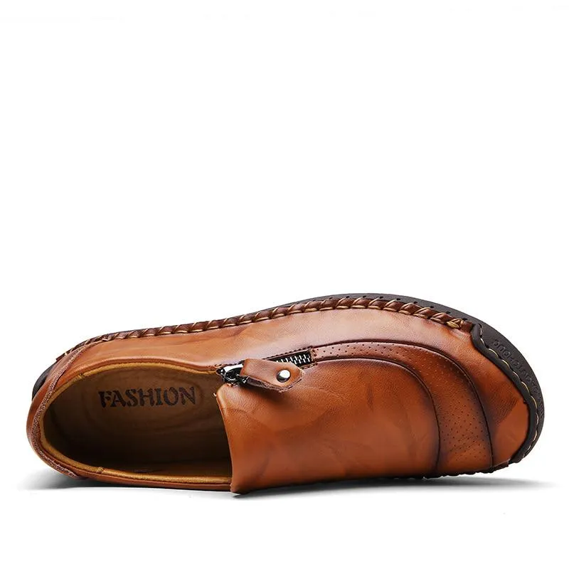 Men's Spring/Autumn Casual Leather Loafers | Plus Size