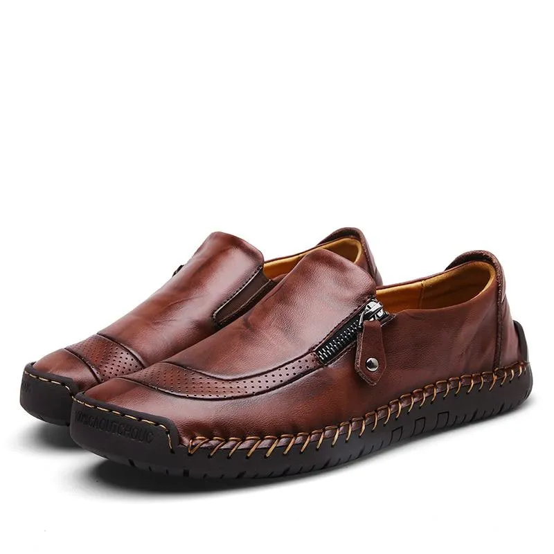 Men's Spring/Autumn Casual Leather Loafers | Plus Size