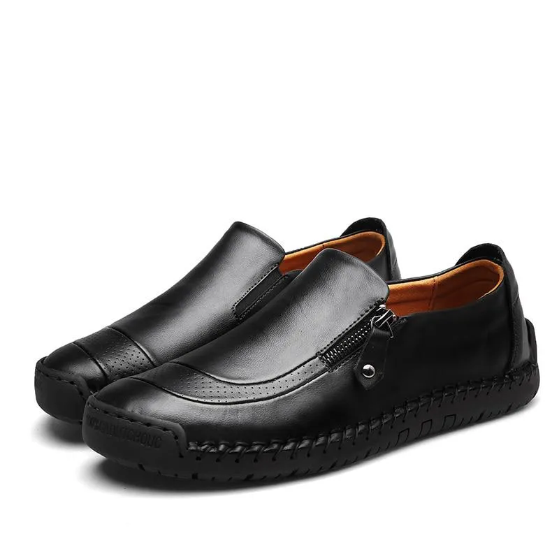 Men's Spring/Autumn Casual Leather Loafers | Plus Size