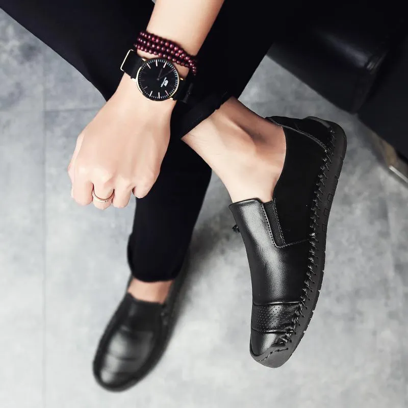Men's Spring/Autumn Casual Leather Loafers | Plus Size