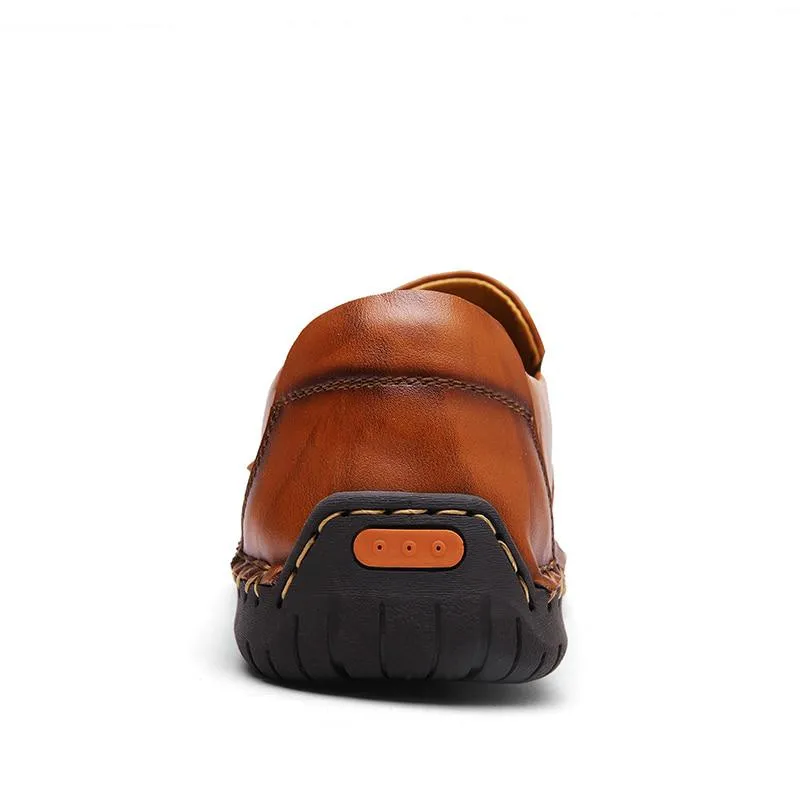 Men's Spring/Autumn Casual Leather Loafers | Plus Size