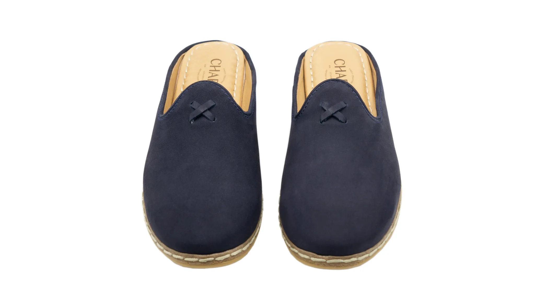 Navy Nubuck Mules for Men