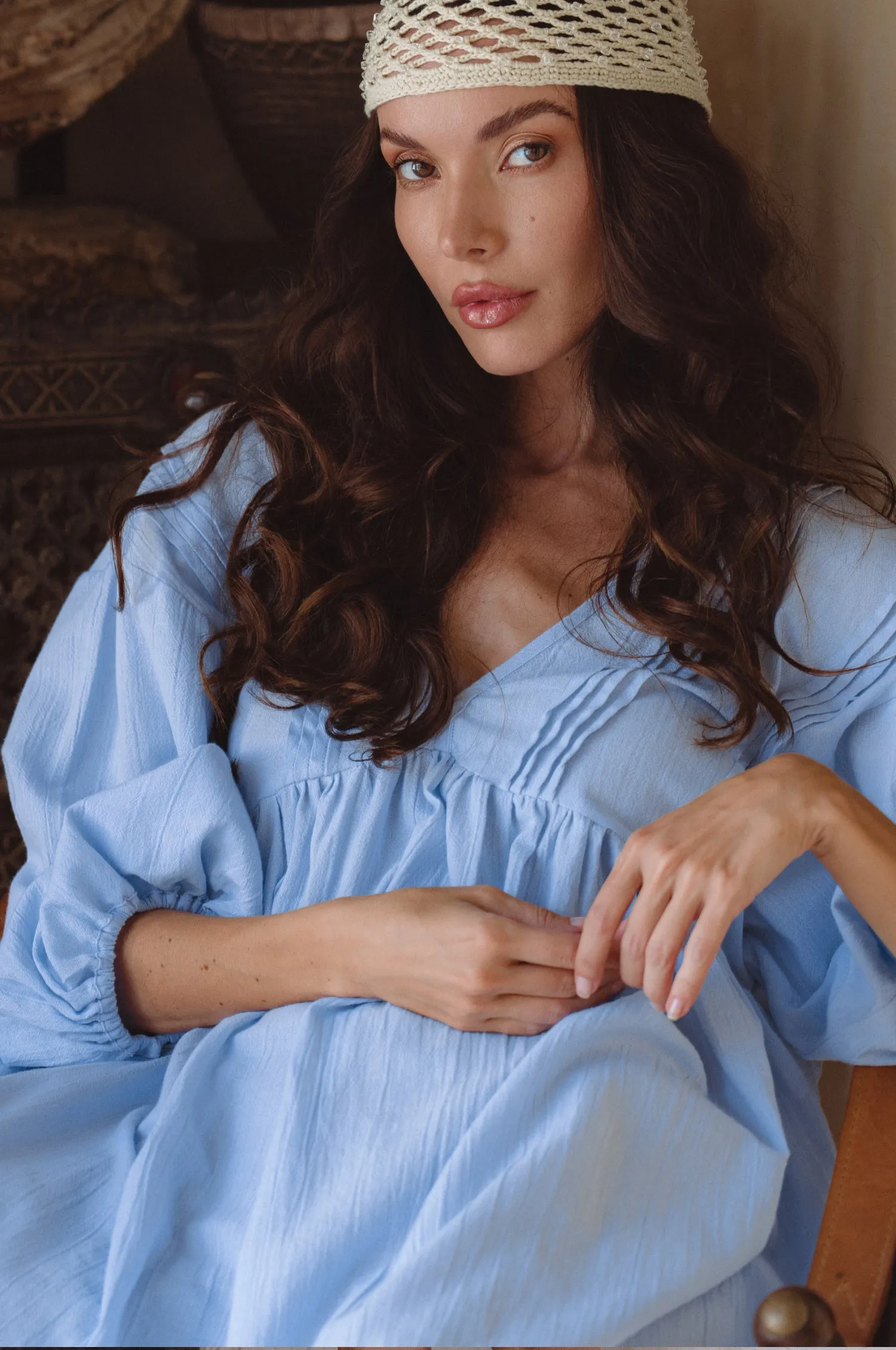 Palmira Handcrafted Linen Mini Dress