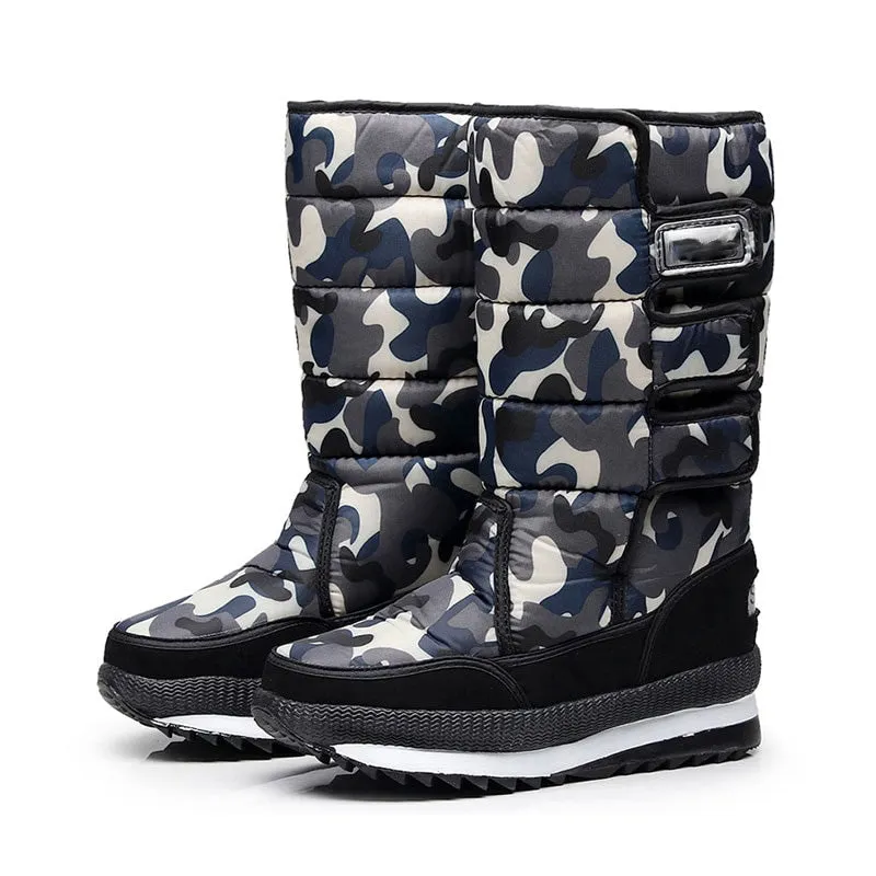Women's Waterproof Snow Thick Plush TPR Sole Boots