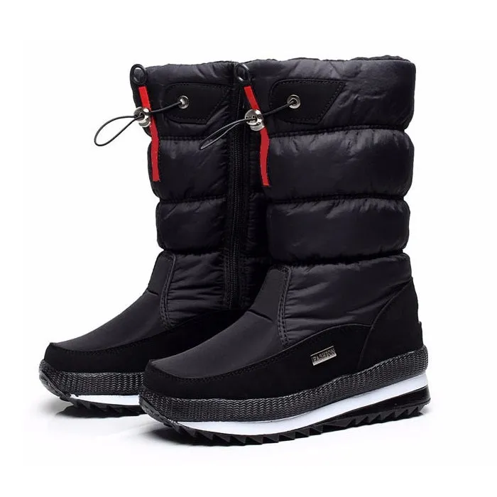 Women's Waterproof Snow Thick Plush TPR Sole Boots