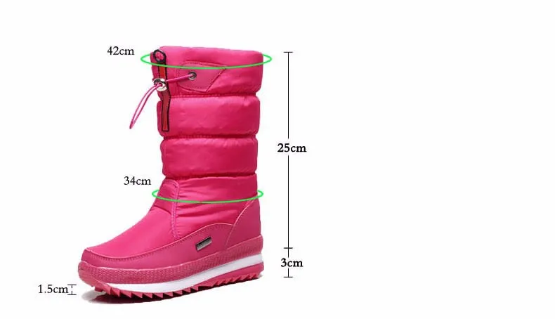Women's Waterproof Snow Thick Plush TPR Sole Boots