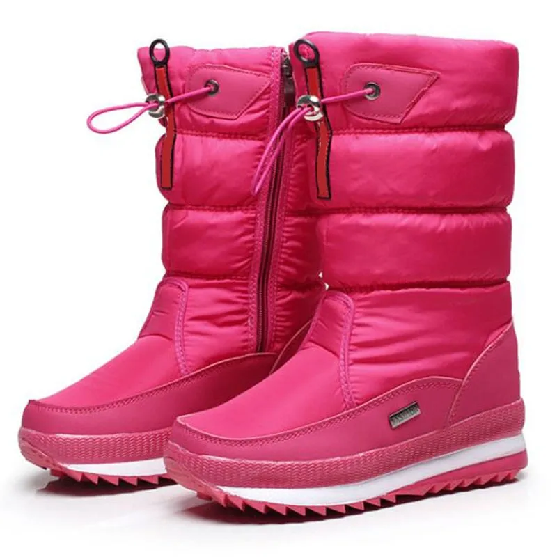 Women's Waterproof Snow Thick Plush TPR Sole Boots